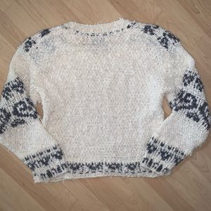 Anthropologie Pilcro Cream tribal shaggy sweater S